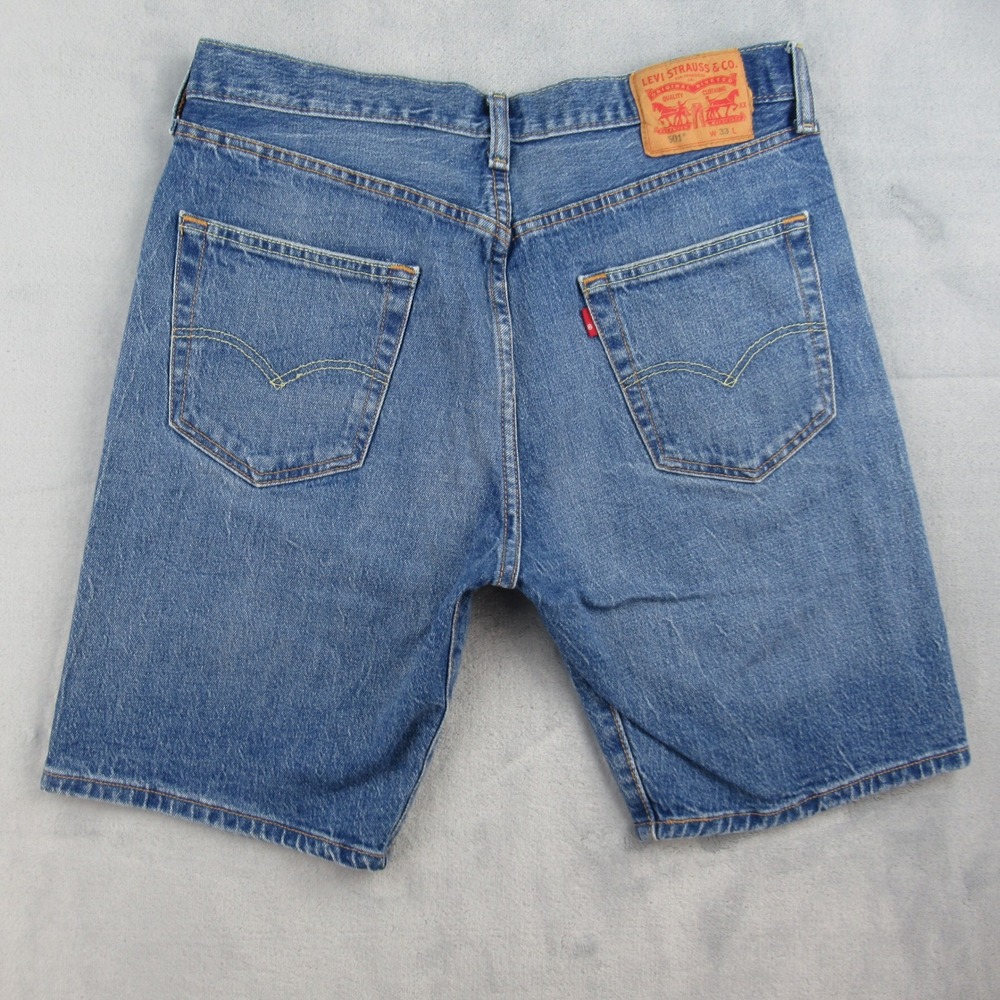 Levis 501 Mens Blue Denim Jean Shorts Size 33 Button Fly 36512-0057 Medium Wash - Picture 6 of 12